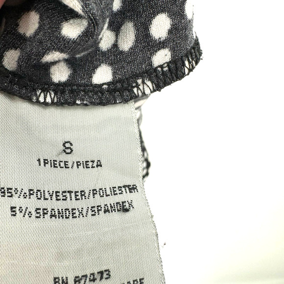 Danny and‎ Nicole size small black with white polka dots sleeveless tiered dress - Picture 6 of 6